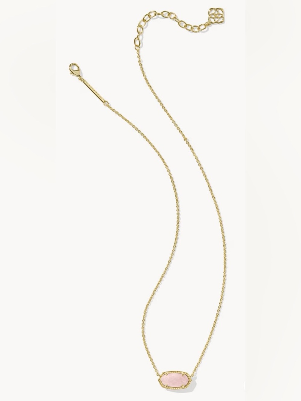NWT Kendra Scott: Rose Quartz Elisa Gold Pendant Necklace, Adjustable Chain ✨